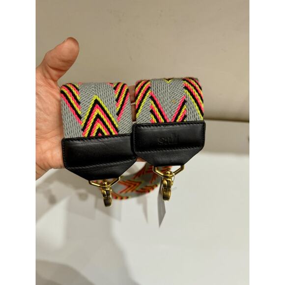 Salt The Classic Handwoven Chevron Striped Bag Strap Gray/Pink/Yellow - Picture 2 of 4